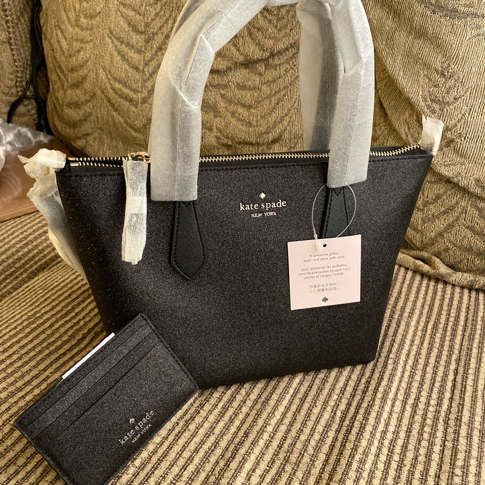 Kate spade small glitter satchel bag